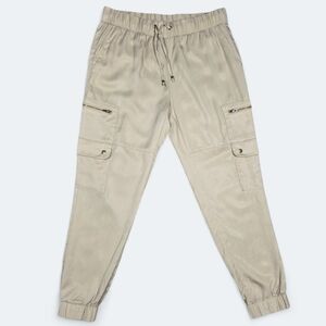 Banana Republic Soft Cargo Jogger Pants Beige Lyocell Size S
